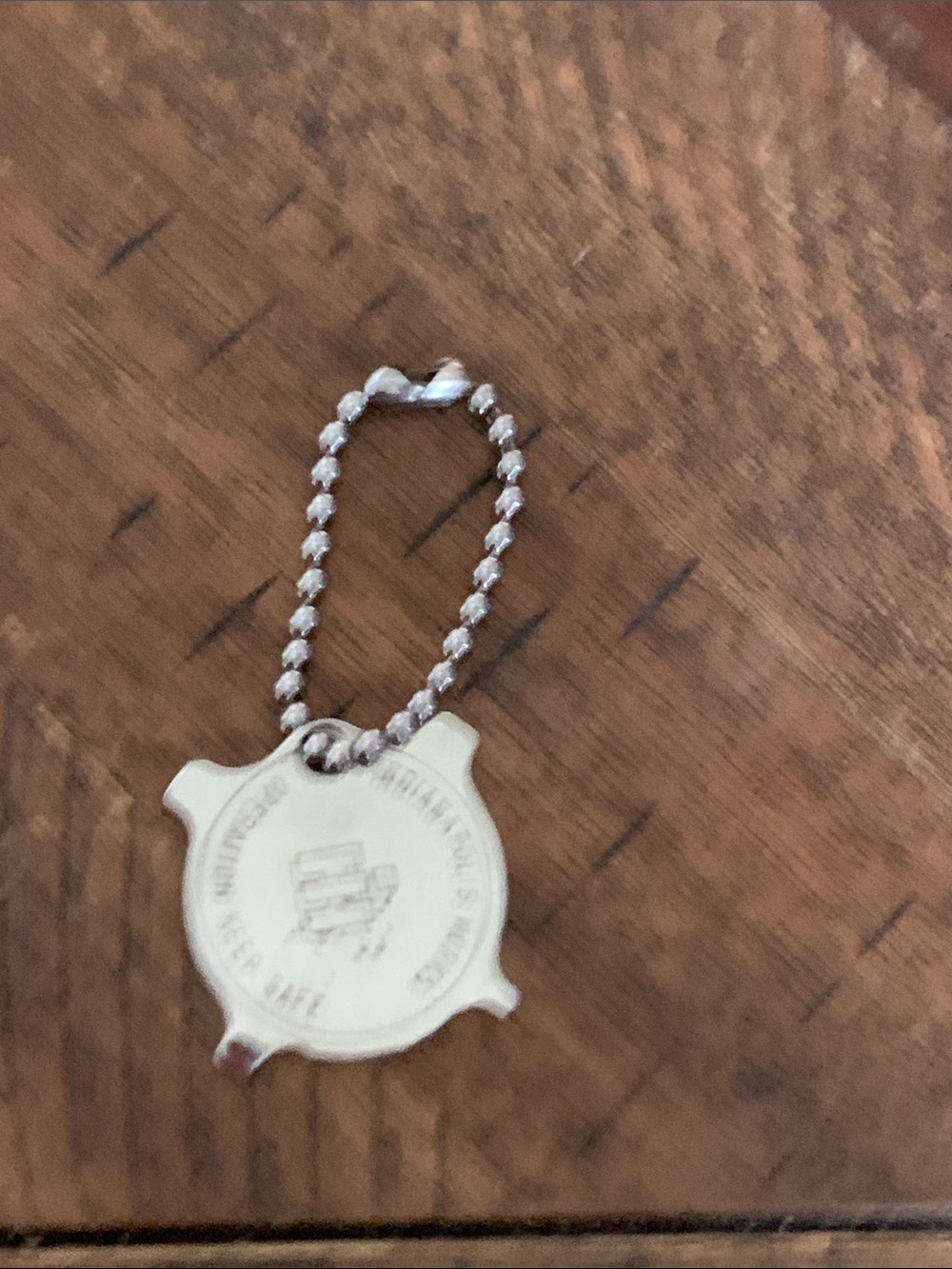 Silver Round Token Keychain Necklace - Unbranded